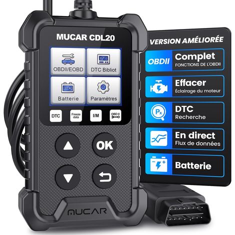 CDL20 OBD2 Valise Diagnostic Auto, Lecteur de Code d'erreur de Moteur, OBD Diagnostique Auto Multimarque (1/5)