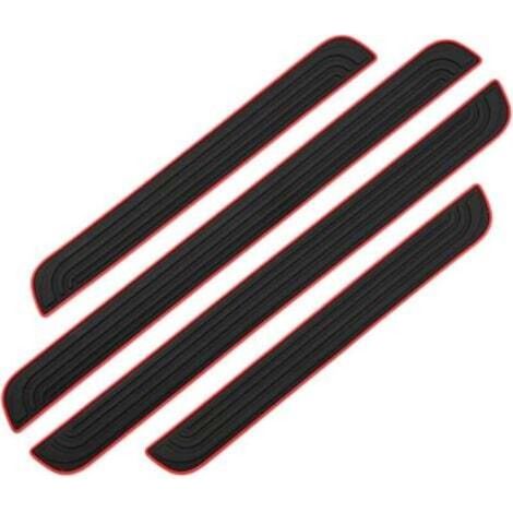4 STÜCK Auto-Einstiegsleisten Schwellerleisten Protektoren Auto-Klebefolie zum Schutz des Türeinstiegs Schwellerleiste Auto aus weichem PVC-Gummi (Schwarz)