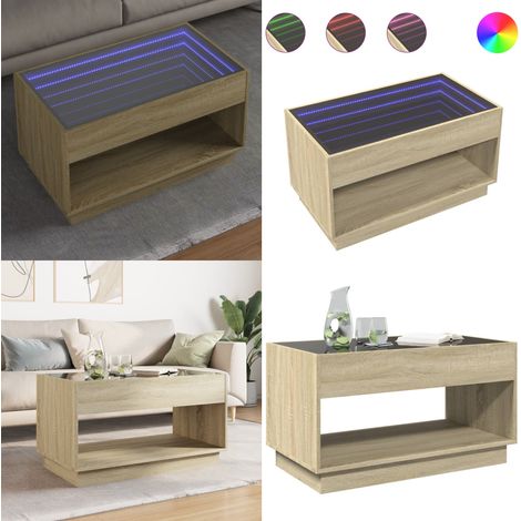vidaXL Couchtisch mit Infinity-LED Sonoma-Eiche 90x50x50 cm (1/5)