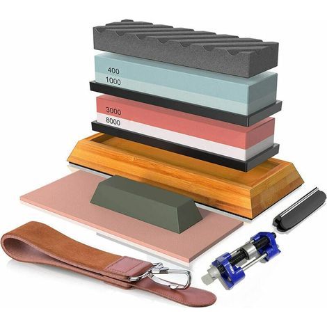 400 / 1000 3000 / 8000 Whetstone Prime Cut Affutage Pierre Set Sharpener Antiderapant Base Cutter Sharpener (1/4)