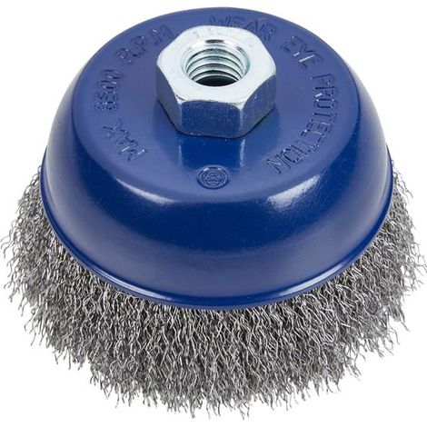 BlueSpot Steel Wire Cup Brush Welding Rust Paint Removal M14 X 2 100MM 4" (1/2)