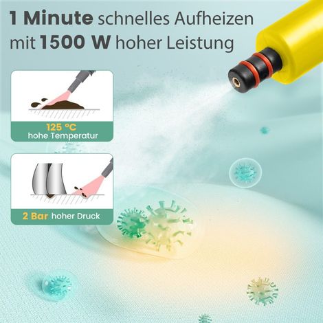 Portable Steam Cleaner Pressurized Steam Cleaner 1400W Unlimited Continuous Steam 400ml Water Tank Yellow (1/5)