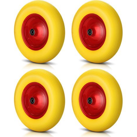 SWANEW 4X Ruota per carriola antiforatura Gomma piena 4.80/4.00-8 Ø390mm 120 kg Ruota di scorta (1/5)