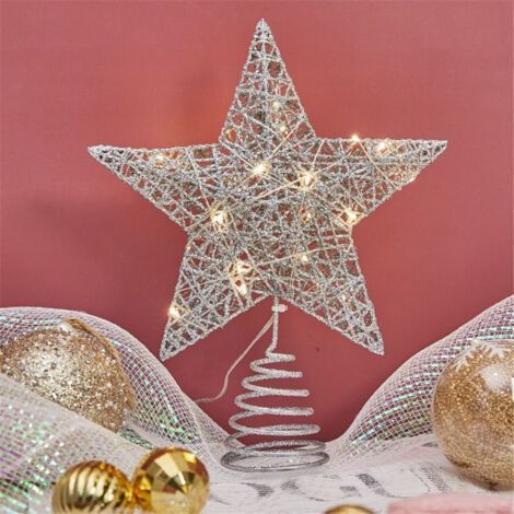 Étoile de Noël lumineuse, Étoile de Noël lumineuse, Décoration de sapin de Noël, Décorations LED pour fêtes, mariages et anniversaires (1/5)