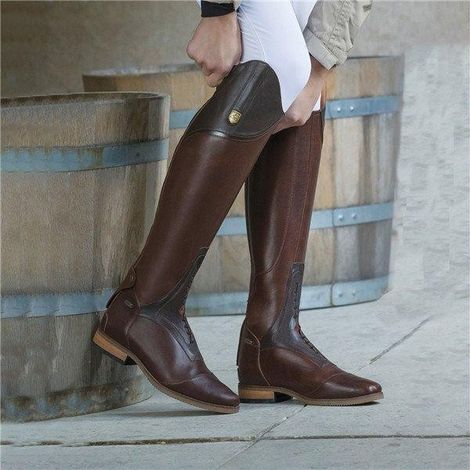 Bottes cavalières femme noir, doublure fourrure artificielle, bout rond, viscose, hauteur genou, automne hiver, disponibles en stock. (1/2)