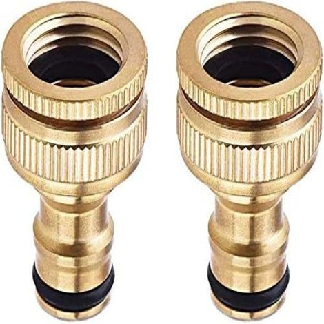 Connecteur de robinet à haut débit en 2 pièces avec adaptateurs femelles à diviser filetés 3/4" et 1" deux en un (1/5)