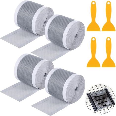 pezzi, raccogli capelli, raccogli capelli per scarico doccia, ganci autoadesivi per doccia, filtro doccia, filtro per scarico vasca da bagno, con 4 spatole, 7 cm10 m (1/5)