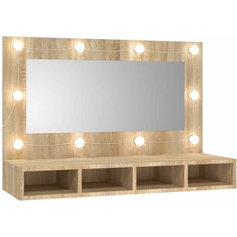 Maison Exclusive - Armoire à miroir avec LED Chêne sonoma 90x31,5x62 cm (1/5)
