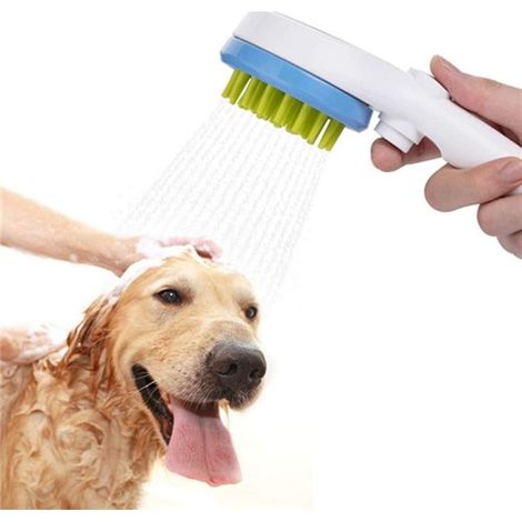 Pommeau de douche pour chien, pommeau de douche pour animaux de compagnie, brosse de massage à jet d'eau pour chiens et chats, brosse de bain pour animaux (1/5)