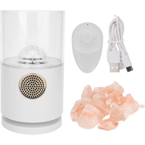 Lampe à sel projecteur avec haut-parleur Bluetooth et télécommande - Projection décorative pour chambre et bureau, blanc (1/5)