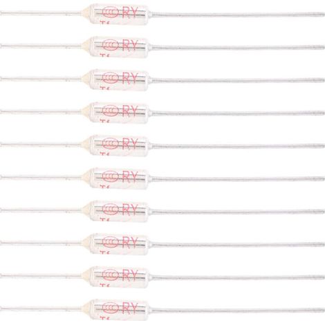 Ulisem10 Pièces Fusible Thermique 250V 10A 72℃, Coupure de Fusible Thermique de Coque Métallique, Fusible de Température TF 72250℃ (152℃/305.6℉) (1/4)