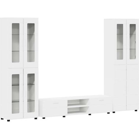Maison Exclusive - Set mobile TV con porta FLORIN 3 pcs Bianco Legno multistrato