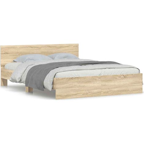 Maison Exclusive - Estructura de cama con cabecero roble Sonoma 1