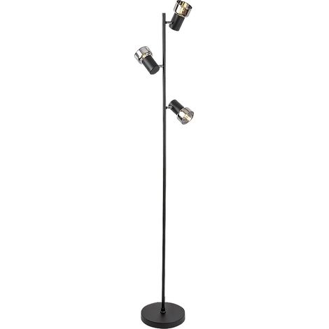 Lampada da terra moderna nera vetro fumé 3xE14 Hatice Rabalux (1/5)