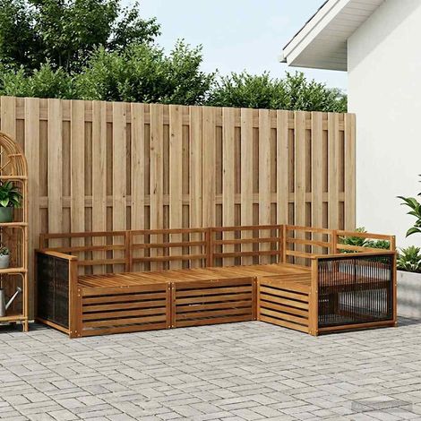 vidaXL Set di divani da esterno 4 pcs Naturale