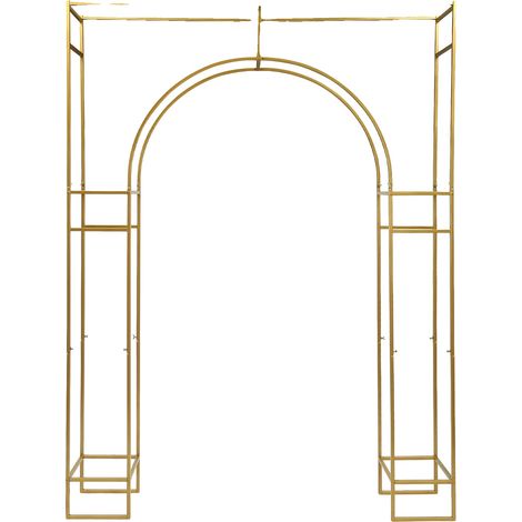 Soporte para arco de boda, acero al carbono, capacidad de carga de 20 kg, color dorado. (1/2)