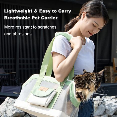 Sac portable pour chat respirant pour animaux de compagnie, résistant à l'usure, épaule de transport tendance pour petits chiens et chats, tissu Oxford, anti-rayures, résistant à la saleté, conception (1/5)