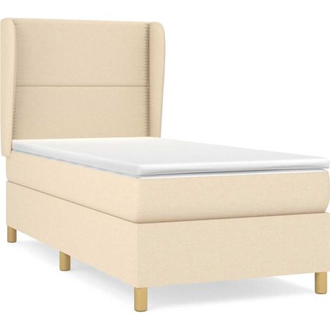 Maison Exclusive - Boxspringbett mit Matratze Creme 90x190 cm Sto (1/5)