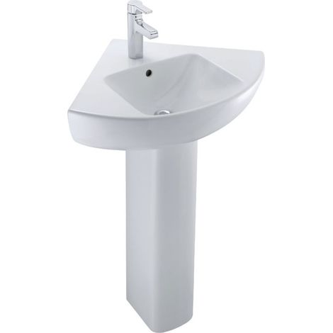 Jacob Delafon Colonne en céramique, compatible avec lavabo Struktura, Blanc (1/2)