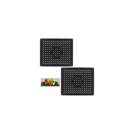 Lot de 2 tapis en caoutchouc - 31,4 x 26 cm - Protection anti-éclaboussures - Tapis d'évier pour évier