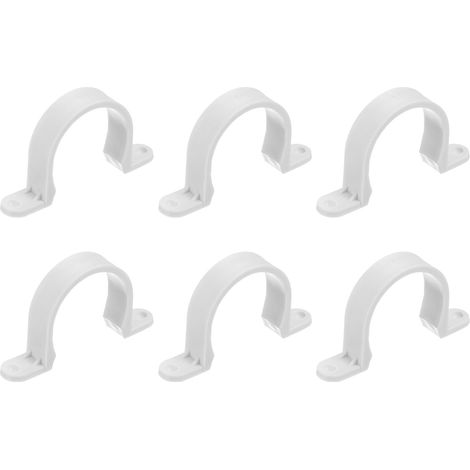 6Pcs Sangles de Tuyau en Pvc 50mm (2") Blanc (1/5)