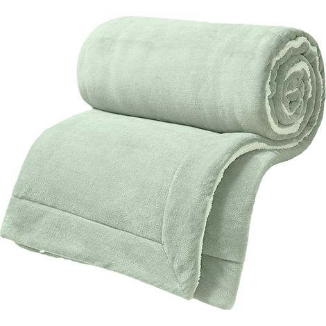 Wendbare, doppellagige Fleecedecke aus Samt/Lammwolle, für Bett/Sofa/Camping
