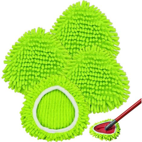 Têtes de balai en microfibre de rechange, chiffons réutilisables compatibles avec les chiffons de rechange lavables Vileda Turbo 2 en 1 EasyWring&Clean (1/5)