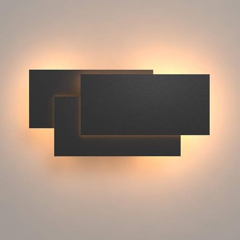 Appliques Murales Interieur LED Lampe 24W 1920LM Moderne Applique Murale pour Chambre Maison Couloir Salon Blanc chaud 3000K, Noir (1/5)