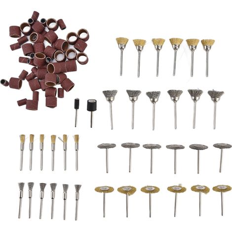 Kit d'outils de polissage pour céramique et verre, 98 pièces, brosse à roue métallique, tambour de ponçage, mèches de meulage