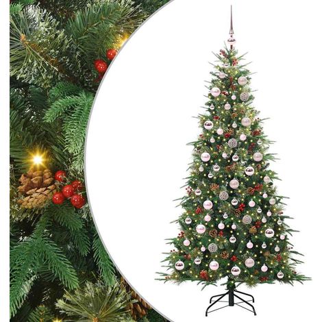 Albero di Natale Albero natalizio Albero festivo Artificiale con Rami Pieghevoli Verde 180 cm (1/5)
