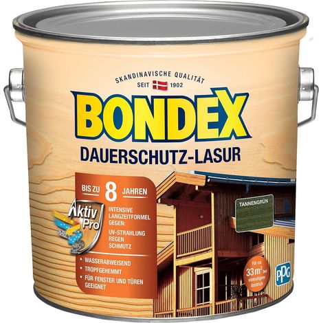 Bondex Dauerschutz-Lasur Tannengrün 2,50 l - 329909 (1/5)