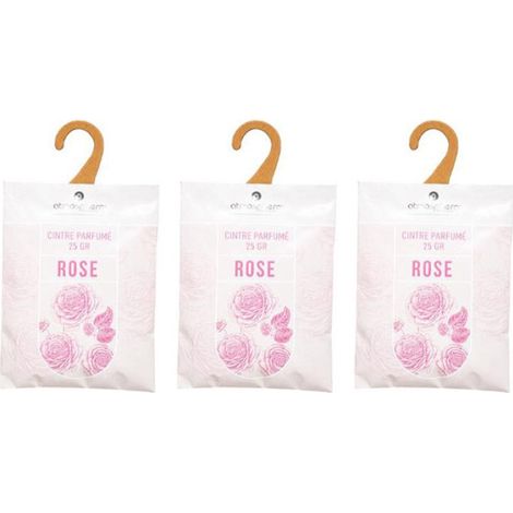 Lot de 3 Cintres Parfumés "Accro" 14cm Rose