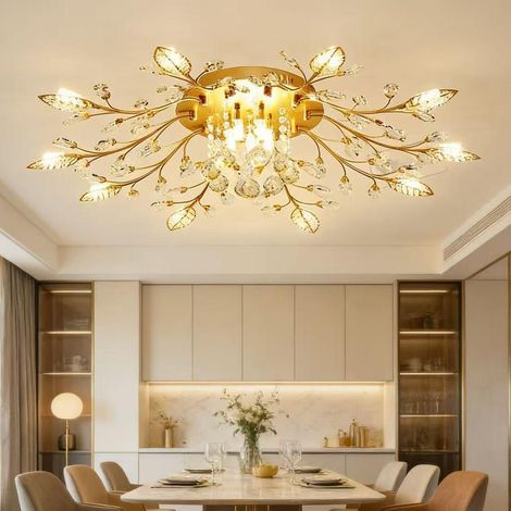 Plafonnier décoratif, lustre LED en cristal, lampe pour îlot de cuisine, lustre rétro pour salon, lumière chaude, G4/220V (1/5)