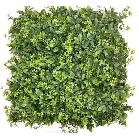 Plante artificielle suspendue au mur, mur végétal simulé, décoration murale de fond artificielle, 50x50 cm, feuille de fortune (1/5)