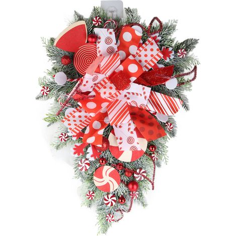 Künstlicher Weihnachtskranz zum Aufhängen im Wohnzimmer, Schlafzimmer, Büro, für Hochzeiten und Geburtstage (1/5)