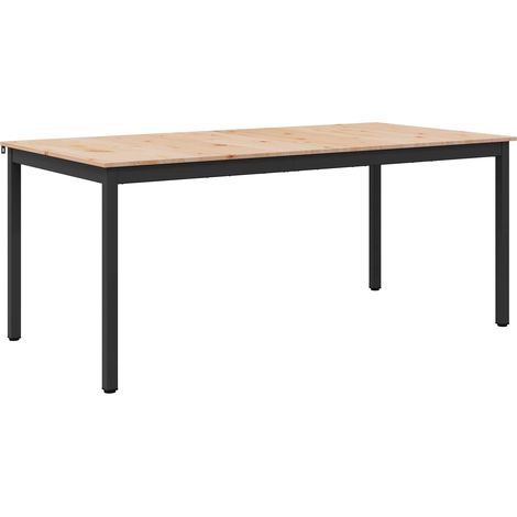 Mesa de Comedor Natural 180 x 90 x 75 cm Madera de pino macizo vidaXL