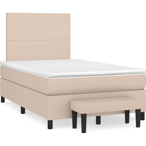 Maison Exclusive - Sommier à lattes de lit matelas cappuccino 120x190cm similicuir