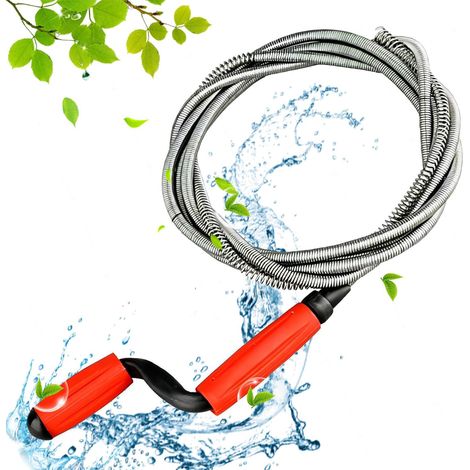 Furet Deboucheur Canalisation avec Manivelle  Professionnel Spirale Furet Débouchage Canalisation-Sonde de Debouchage-Furet Deboucheur WC-Furet Canalisation pour Les Evier Travaux Manuels (1/5)