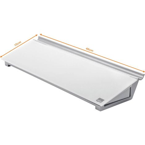 nobo Bacheca in vetro Diamond Glass Memo Desktop (L x A) 458 mm x 60 mm Bianco Brillante Incl. ripiano portaoggetti, In (1/5)