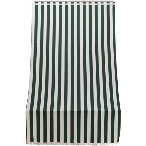 Tenda da Sole per Sormonto 140x250 cm in Poliestere con Anelli Ranieri a Strisce Verdi