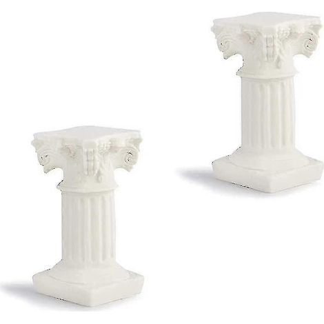 2 piezas de pilares romanos blancos, columnas griegas, mini decoraciones de resina para decoración del hogar, estatua para interiores y exteriores, estilo moderno, decoración de mesa de boda, hogar y  (1/5)