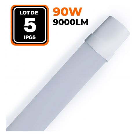Réglette LED étanche EUROPALAMP 5 x 90W 1510 mm IP65 6500K 9000 lm faisceau 120° (1/4)