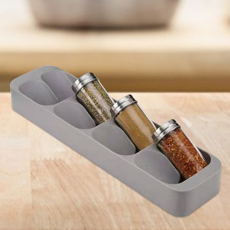 Boîte de rangement pour tiroirs, pots à épices et bouteilles, 8 compartiments, organisateur, support, accessoires de cuisine Hoseshould (1/5)
