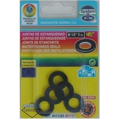 Junta fontan plana 1/2´ 5pz goma s&m 5 pz
