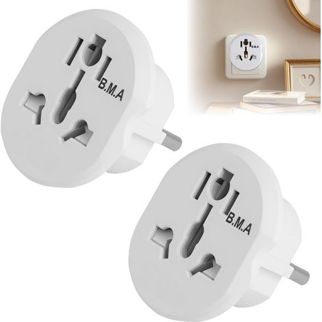 Adaptateur De Prise Universel,Adaptateur Prise Chinoise, Convertisseur De Prise International Adapté À l'europe,Au Royaume-Uni,Aux États-Unis,À La Suisse,Adaptateur Prise Universelle(Blanche) (1/5)