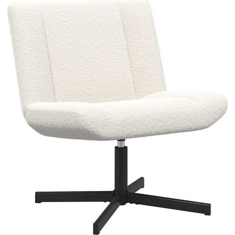 Maison Exclusive - Sedia girevole Crema 63 x 75 x 76 cm Pelle di Pecora