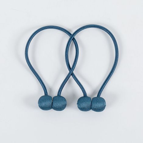 2er-Set magnetische Gardinenhalter – Blaues geflochtenes Gardinenseil mit starkem Magneten für Schlafzimmer, Wohnzimmer, Büro – Crezuo