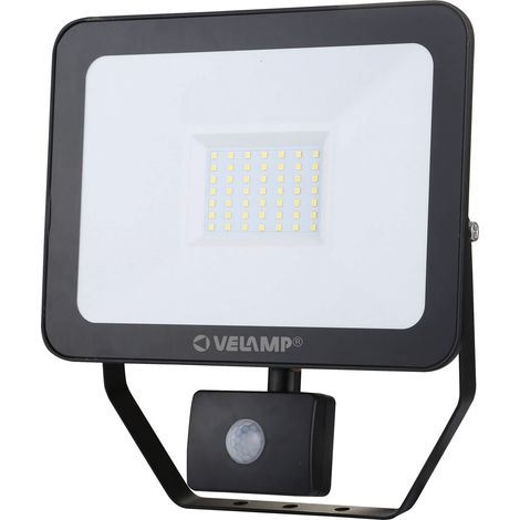 Lampada Proiettore a LED da Parete 50W con Sensore Bauer Nera