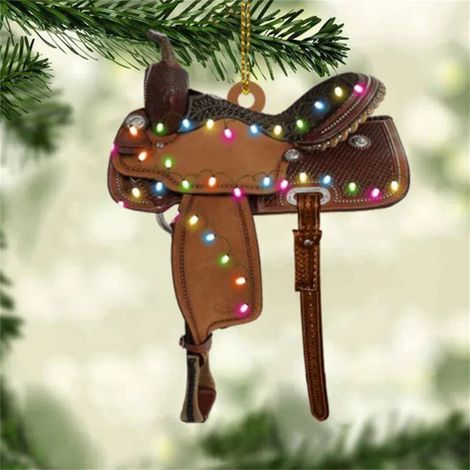 Pendentif Selle - Acrylique - Décoration Intérieure Extérieure - Idée Cadeau Ranch - Lot de 1 (1/4)
