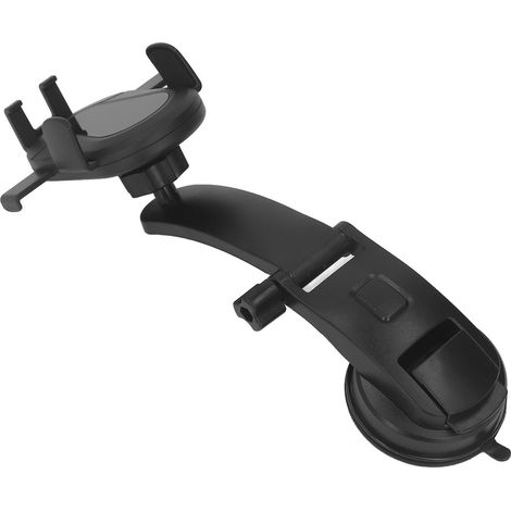 Support téléphone voiture rotatif gravité ventouse fixation automatique verrouillage grille aération tableau rétroviseur noir (1/5)